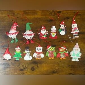 Lot of 13 polymer dough Christmas ornaments